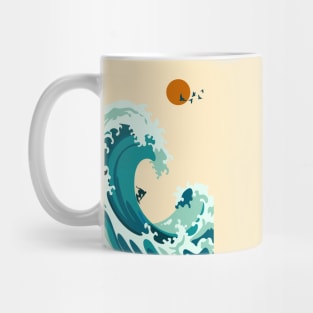 the waves at the beach side - illustration Mug